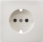Cover plate for socket outlet, w. earth., with child protection, 68x68mm, DELTA style, platinum metallic 5UH1066-1 | 4001869384719