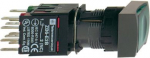 Complete illuminated push button, Harmony XB6, green rectangular flush, 16mm, latching, 1NO + 1NC, XB6DF3B5B | 3389110763973