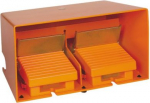 Double foot switch, Harmony XPE, metal, orange, with cover, trigger mechanism, 1 step, 2 contacts 1N XPER5100D | 3389110093353