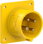 CEE-flanged plug 4x16A (3P+PE) 4h IP44 yellow 70x70 614-4 | 9003399066788