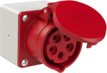 CEE-surface mounted socket 5x16A 6h IP44 75x75 red 80015-6 | 5902082016458