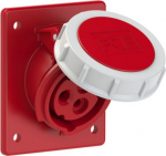 CEE-flanged socket 3x16A(2P+PE) 9h IP67 80x97 sloping red 4132-9F8 | 9003399379826