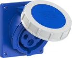 CEE-flanged socket 4x32A(3P+PE) 9h IP67 92x100 sloping blue 4242-9 | 9003399588853