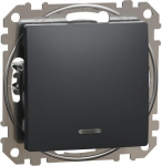 Switch 10AX anthracite with blue locator LED Sedna Design SDD114101L | 3606481479853