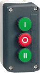 Dark grey station, green flush/red flush/green flush pushbuttons &Oslash;22. range of product: Harmony XALD - product or component type: complete control station - device short name: XALD - product destination: for XB5 &Oslash; 22 mm control and signalling units - ...