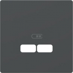 Double central plate for USB charger, anthracite SysD MTN4367-6034 | 3606480996368