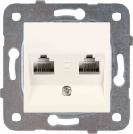 Data outlet 2xRJ45 cat6, cream Karre 90963779 | 8691136315377