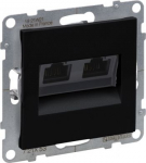 SUNO Double RJ45 socket category 6 UTP black 721453 | 3414972047029