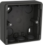 Mounting box, Exxact, surface mount, 1-gang, low, IP44, anthracite WDE003451 | 3606480554186