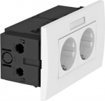 Rozetes komplekts priek&scaron; dubulta Modul 45 84x140x59mm, PC, dzidri balts, 9010 6119427 | 4012197292522