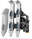 NET CARD PCIE 250KBPS 4PORT/SP&LP PCEA-S4N AXAGON PCEA-S4N | 8595247905413