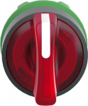 Red illuminated selector switch head &Oslash;22 3-position spring return. range of product: Harmony XB5 - product compatibility: integral LED - device short name: ZB5 - mounting diameter: 22 mm - operator position information: 3 positions +/- 45&deg;. ZB5AK1843 ...