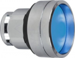 Head for illuminated push button, Harmony XB4, metal, blue recessed, 22mm, spring return, high guard ZB4BA66 | 3389110887969