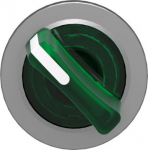 Head for illuminated selector switch, Harmony XB4, universal LED,  green handle, flush, 30mm, 2 posi ZB4FK1233 | 3606489582036