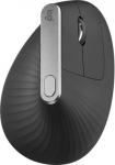 Computer mouse MX Vertical, Wireless, Bluetooth, Rechargeable, Black 910-005448 | 5099206081901