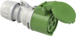 CEE connector 4x16A (3P+PE) 10h IP44 SHARK with cap green 214-10 | 9003399152863
