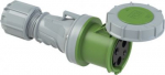 CEE connector 3x63A (2P+PE) 10h IP67 POWER TWIST with cap green 233-10 | 9003399600203