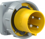 CEE-flanged plug 4x63A (3P+PE) 4h IP67 POWER TWIST yellow 634-4 | 9003399226632