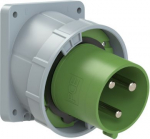 CEE-flanged plug angled 3x125A (2P+PE) 10h IP67 POWER TWIST green 743-10