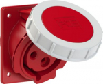 CEE-flanged socket 3x32A(2P+PE) 9h IP67 80x97 sloping red 4232-9F78 | 9003399306617