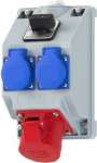 Wall socket combination 5/16A (3P+N+PE), 2xSSD, with switch 0/1, IP44, COMBO-POL2, red 160815521 | 9003399653971