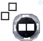 Cover plate for data outlet 2xRJ45 black, Renova WDE011703 | 3606480661983