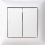 10666UJ-916 Double switch with frame, IP21, white, Saga 2TKA00005006 | 6438199011264