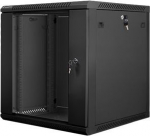 Lanberg | Rack cabinet 19" wall-mount 12U/600x600 (flat pack) with glass door | WF01-6612-10B | Black WF01-6612-10B | 5901969403152