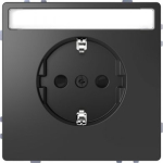 Socket outlet, 1-gang, 2P+E, 16A, with side earthing, with shutter, screwless terminals, anthracite, Merten System Design MEG2302-6034 | 4042811196479