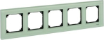 Cover frame, Merten M-Elegance glass, 5 gangs, emerald green MTN404504 | 3606485111094