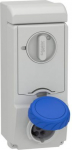 Interlocked socket, Mureva PK, wall mounting, 16A, 2P+E, 220V, IP65 83181 | 3303430831815