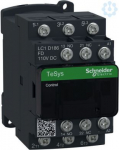 TeSys D contactor, 3p(3 NO), AC-3, <= 440 V 18A, 110 V DC coil. range: TeSys - product or component type: contactor - device short name: LC1D - contactor application: motor control, resistive load - utilisation category: AC-1, AC-3 - poles descriptio ...