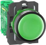 Wireless and batteryless transmitter, Harmony XB5R, push button, plastic, green, 22mm, spring return ZB5RTA3 | 3606480334597