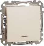 Switch, Sedna Design & Elements, 2-Pole, 16AX, with red indicator, beige SDD112162N | 3606481512383