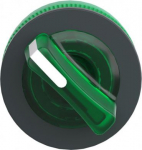 Head for illuminated selector switch, Harmony XB5, universal LED,  green handle, flush, 22mm, 2 posi ZB5FK1233 | 3606481339492