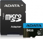 Memory card Premier UHS-I 64 GB, MicroSDXC, Class 10, Adapter, Black AUSDX64GUICL10A1-RA1 | 4713218461933