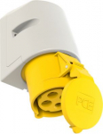 Wall mounted socket 4x32A (3P+PE) 4h IP44, yellow 124-4 | 9003399021954