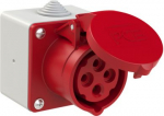 CEE-surface mounted socket 4x16A 6h IP44 75x75 red 1xNippel 80114-6 | 9003399494635