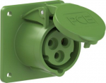CEE-flanged socket 3x16A (2P+PE) 2h IP44/IP54 75x75 green 313-2F7 | 9003399043277