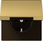 Metal socket outlet, 16A/250V, grounded, screwless, IP44, brass, LS ME1520KLC | 4011377113084