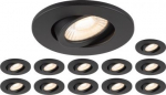 Set consisting of 12x 1007090 UNIVERSAL DOWNLIGHT MOVE PHASE IP20 38&deg; and 1007091 UNIVERSAL DOWNLIGHT cover IP20 black round 1007273 | 4024163276009