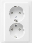 2-vietīga kontaktligzda, 2P+E, 16A, Schuko, polārbalts, Merten System M MEG2420-1419 | 4042811190828