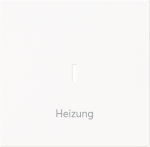 With marking "Heizung". As cover for flush-mounted 1gang 1way, 1gang 2way switch, intermediate switch, push-button and control switch 1gang 2way. As cover for 2-pole or 3-pole flush-mounted on-off switch and 2-pole control on-off switch. 2CKA001751A3 ...