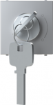 Color: Silver.   Rated voltage: 110 - 250 Vac.   Rated current: 5A.   Key removable in the 2 positions.   Unique key for each lock.   Suitable for alarms.   Size: 2 modules. 2CLA225300N1301 | 8427238229836