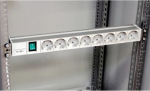 Actassi, 1U power distribution rail, 8 sockets+switch 19p VDE. range of product: Actassi - product or component type: power distribution rail - device application: multi-purpose - outlet standard description: side earth - accessory / separate part ca ...
