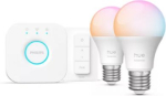 Hue Starter Kit E27 8W 2200-6500K 806lm 2pcs., White and Color Ambiance + bridge + dimmer 929004235410 | 8721103103659