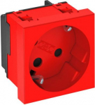Kontaktligzda 33&deg;, 1-vietīga kodēta, aizsargkontakts 250V, 10/16A, PC, signālsarkana, 3001 6120302 | 4012196049240