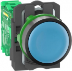 Wireless and batteryless transmitter, Harmony XB5R, push button, plastic, blue, 22mm, spring return ZB5RTA6 | 3606480334641