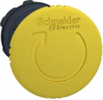 Mushroom push button head 40mm, Harmony XB5, plastic, yellow, 22mm, latching turn realease ZB5AS55 | 3389110906868