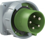CEE-flanged plug 4x63A (3P+PE) 10h IP67 POWER TWIST green 635-10